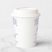 Bachelorette Retro Cocktail Paarse Bruid Papieren Bekers (Links)