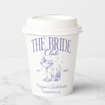 Bachelorette Retro Cocktail Paarse Bruid