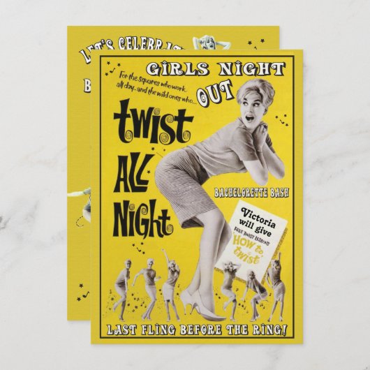 Bachelorette Retro Dance Party Uitnodigingen (Voorkant / Achterkant)