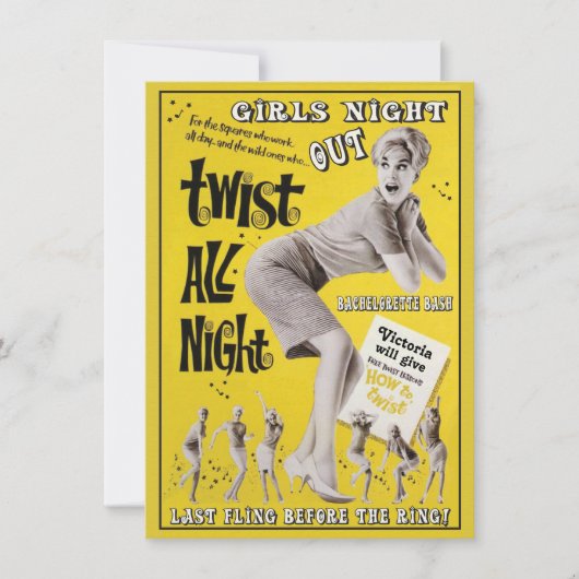 Bachelorette Retro Dance Party Uitnodigingen (Voorkant)