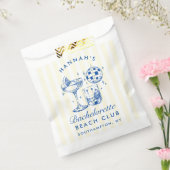 Bachelorette Retro Disco Cocktail blauw & roze Bedankzakje (Gezegeld)