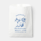 Bachelorette Retro Disco Cocktail blauw & roze Bedankzakje (Voorkant)