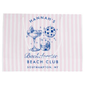 Bachelorette Retro Disco Cocktail blauw & roze Groot Cadeauzakje (Achterkant)