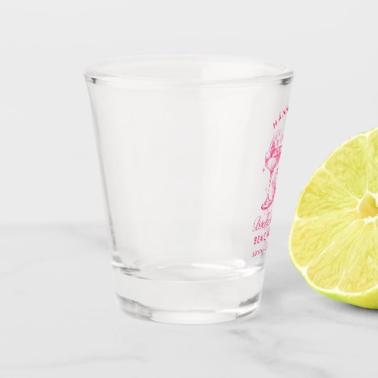 Bachelorette Retro Disco Cocktail blauw & roze Shot Glas (Links)