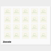 Bachelorette Retro Modern Geel & Groen Vierkante Sticker (Vel)