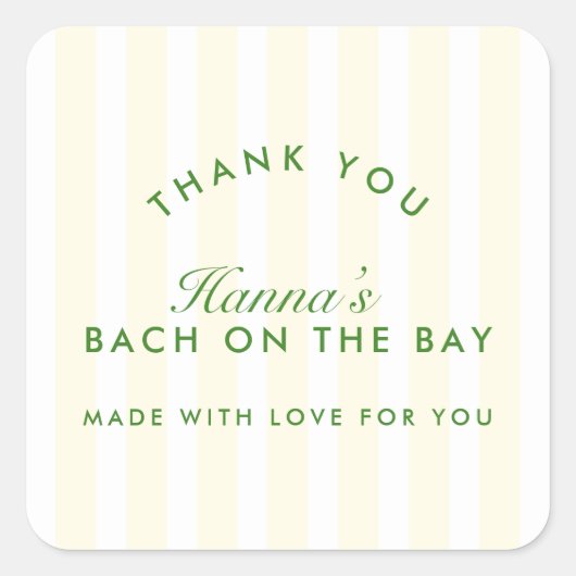 Bachelorette Retro Modern Geel & Groen Vierkante Sticker (Voorkant)