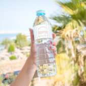 Bachelorette Retro Modern Rood & Blauw Gepersonali Waterfles Etiket