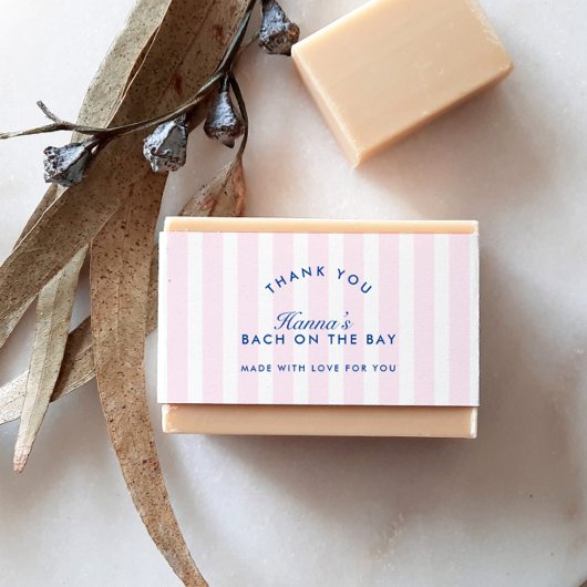 Bachelorette Retro Modern Roze & Marine Gepersonal Uitnodigingen Wikkel