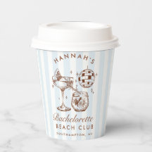 Bachelorette Retro Moderne Blauwe & Bruine Strepen