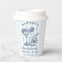 Bachelorette Retro Moderne Blauwe & Grijze Strepen