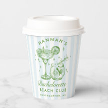 Bachelorette Retro Moderne Blauwe & Groene Strepen