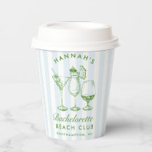 Bachelorette Retro Moderne Blauwe & Groene Strepen