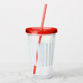 Bachelorette Retro Rood & Blauwe Strepen Acryl Drinkbeker (Achterkant)