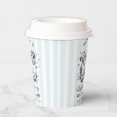 Bachelorette Retro Western Blauw & Zwart Strepen Papieren Bekers (Rechts)