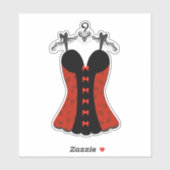 Bachelorette Rood en Zwart Lingerie Sticker (Vel)