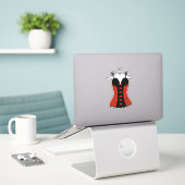 Bachelorette Rood en Zwart Lingerie Sticker (Laptop op bureau)