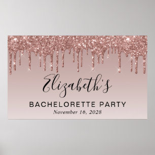 Bachelorette Roos Gold Glitter Poster