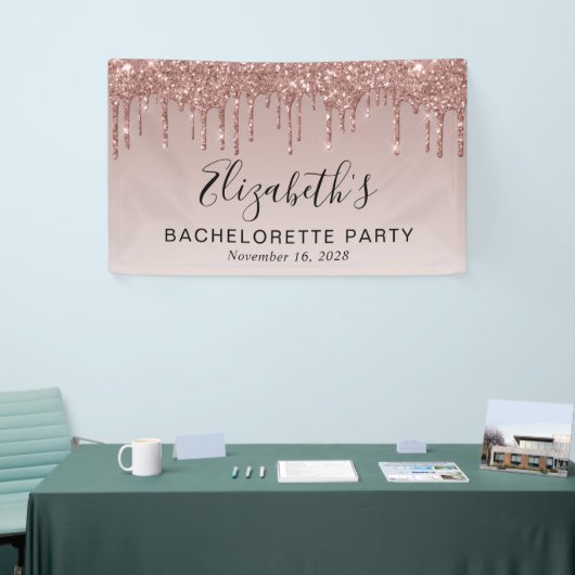 Bachelorette Roos Gold Glitter Spandoek (Beurs)