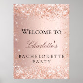 Bachelorette roos gouden brute glitter welkom poster (Voorkant)