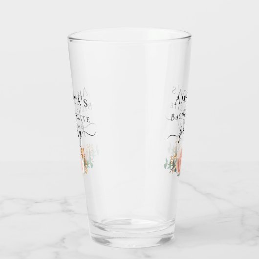 Bachelorette roos goudflorale eucalyptuspartij glas (Rechts)