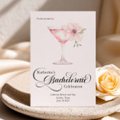 Bachelorette Roze Bloemen Cocktail Spa Trip Kaart