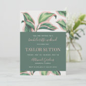 Bachelorette: roze en groene tropische olie kaart (Staand voorkant)