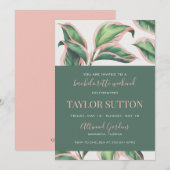 Bachelorette: roze en groene tropische olie kaart (Voorkant / Achterkant)