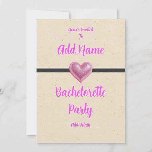 Bachelorette Roze Feest Kaart (Voorkant)