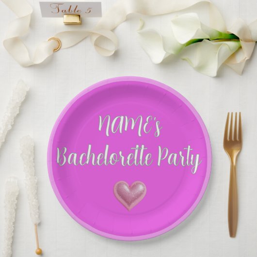 Bachelorette Roze Feest Papieren Bordje (Huwelijk)