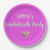 Bachelorette Roze Feest Papieren Bordje (Voorkant)