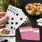 Bachelorette Roze Geometrisch Patroon Pokerkaarten (Insitu)