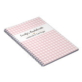 Bachelorette roze gingham patroon notitieboek (Rechterzijde)