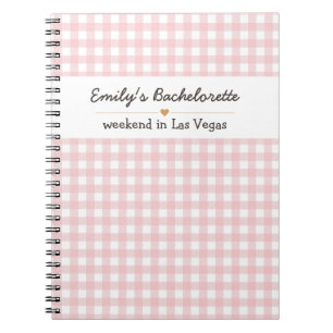 Bachelorette roze gingham patroon notitieboek