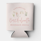 Bachelorette roze girale cocktailelegante florale  blikjeskoeler (Voorkant)