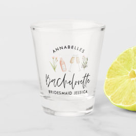 Bachelorette roze girale cocktailelegante florale  shot glas