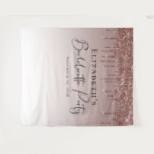 Bachelorette Roze Goud Glitter Personaliseerbaar Wandkleed (Voorkant (horizontaal))