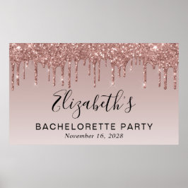 Bachelorette Roze Goud Glitters Poster