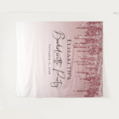 Bachelorette Roze Goud Roze Glitter Gepersonalisee Wandkleed (Voorkant (horizontaal))