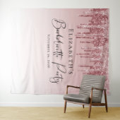 Bachelorette Roze Goud Roze Glitters Persoonlijk Wandkleed (In Situ (horizontaal))