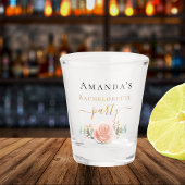 Bachelorette roze gouden bloemige eucalyptus groen shot glas