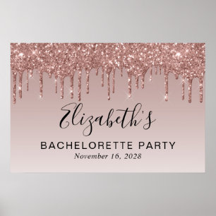 Bachelorette Roze Gouden Glitters Poster