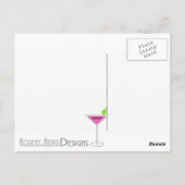 Bachelorette Roze Martini Cocktail Party Bedankt Briefkaart (Achterkant)