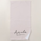 Bachelorette Roze Minimalistische Moderne Handteke Strandlaken (Voorkant)