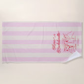 Bachelorette Roze Moderne Strandtowel Strandlaken (Voorkant)