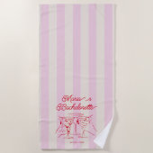 Bachelorette Roze Moderne Strandtowel Strandlaken (Voorkant)