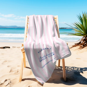 Bachelorette Roze & Navy Retro Modern Strandlaken