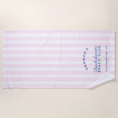 Bachelorette Roze & Navy Retro Modern Strandlaken (Voorkant)