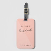 Bachelorette Roze Perzik | Minimalistische Moderne Bagagelabel (Voorkant (verticaal))