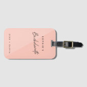 Bachelorette Roze Perzik | Minimalistische Moderne Bagagelabel (Voorkant (horizontaal))
