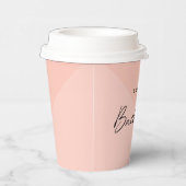Bachelorette Roze Perzik | Minimalistische Moderne Papieren Bekers (Rechts)